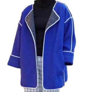 English Factory Wool Blend Open Front Jacket Topper Size Medium / Large - NWT